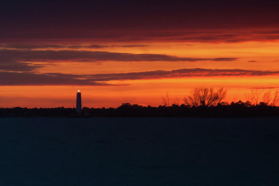 Egmont Key Lighthouse Sunset Photograph by Paul Rebmann