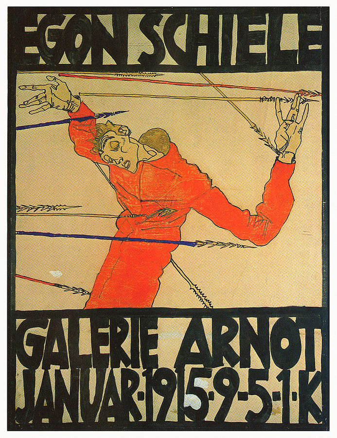 Egon Shiele for Galerie Arnot Painting by Egon Schiele