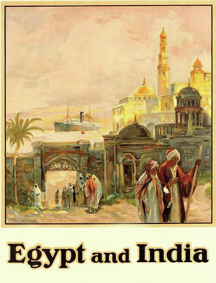 Vintage Digital Art - Egypt and India by Long Shot
