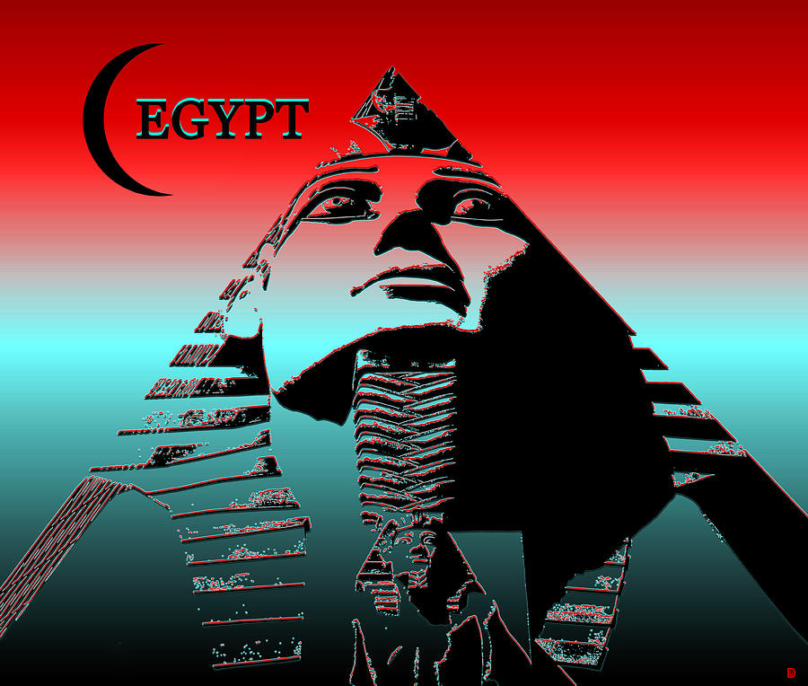 Egypt Digital Art - Egypt modern poster work A by David Lee Thompson