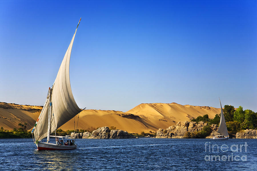 Sky Photograph - Egypt. The Nile At Aswan by Witr Sky Photograph - Egypt. The Nile At Aswan by Witr