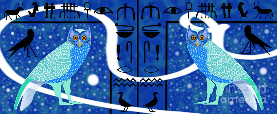 Egyptian Blues Wide Digital Art by Carol Jacobs