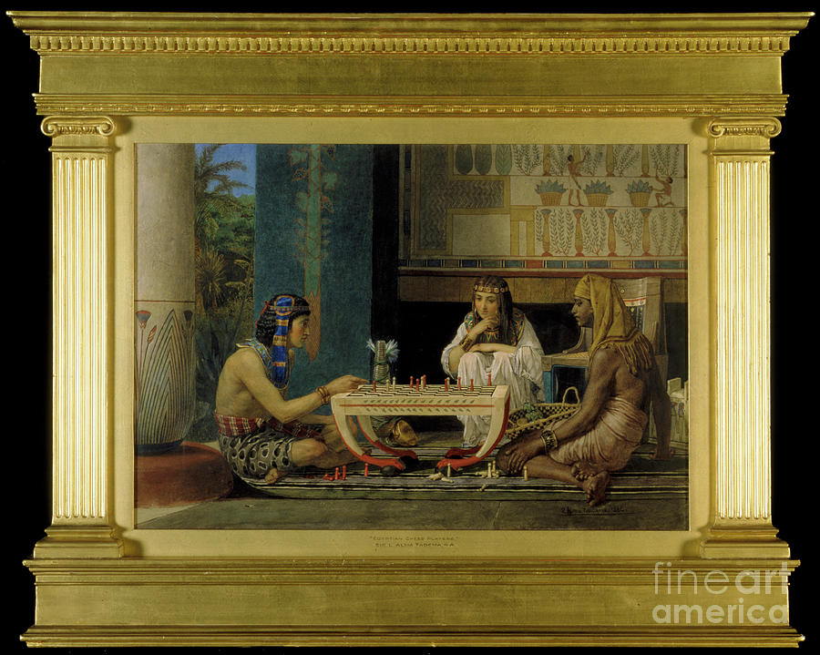 Egyptian Chess Players, 1865. Artist Drawing by Print Collector