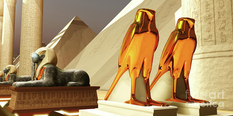 Egyptian Falcons Digital Art by Corey Ford