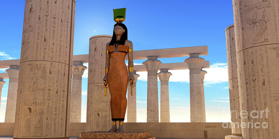 Queen Digital Art - Egyptian God Hathor by Corey Ford