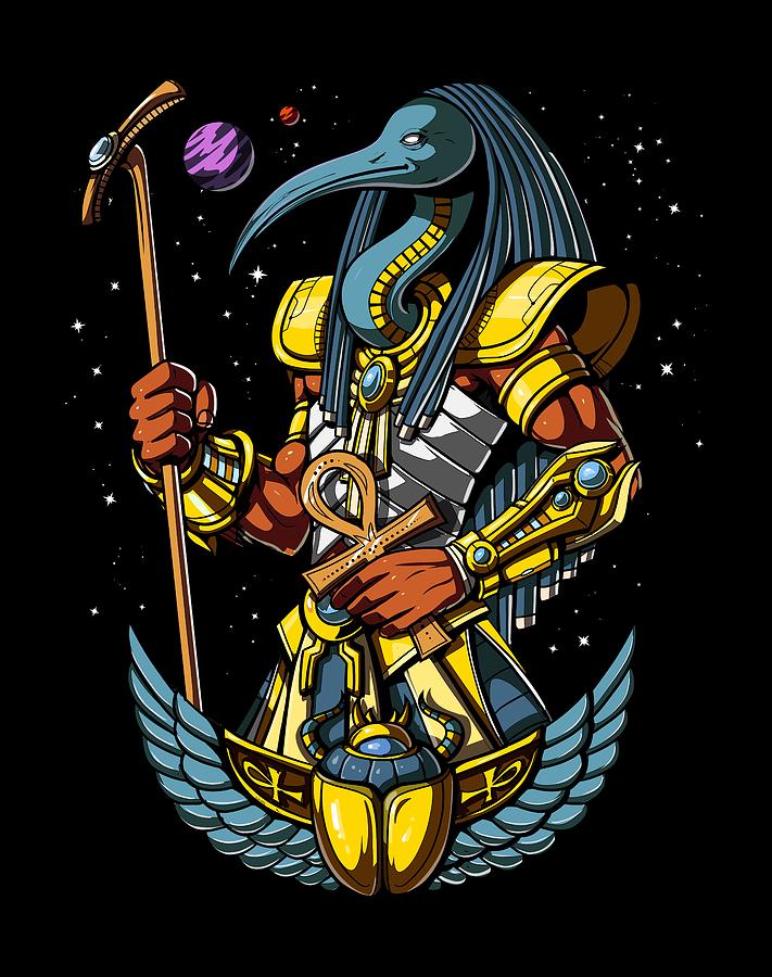Egyptian God Thoth Digital Art By Nikolay Todorov Pixels Merch