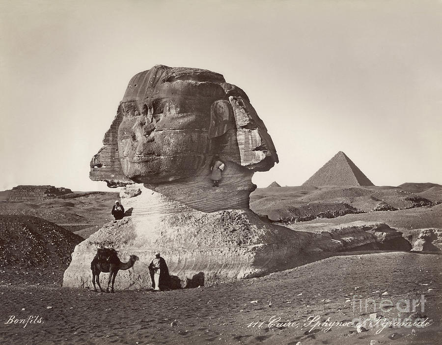 Egyptian Men With Camel At Sphinx Photograph by Bettmann