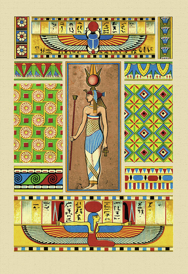 Egyptian Ornamental Patterns Painting by John Gardner Wilkinson
