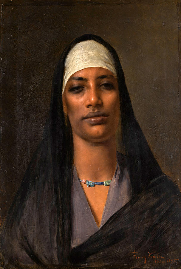Egyptian Woman with a Lapis Necklace Painting by Franz Kosler