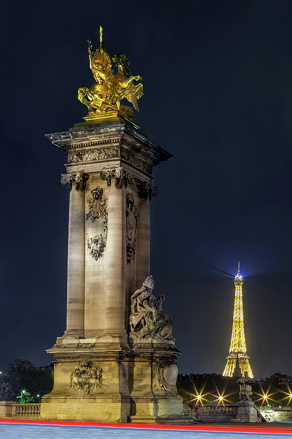 Eiffel and Pont Alexandre Bridge Photograph by Andrew Soundarajan