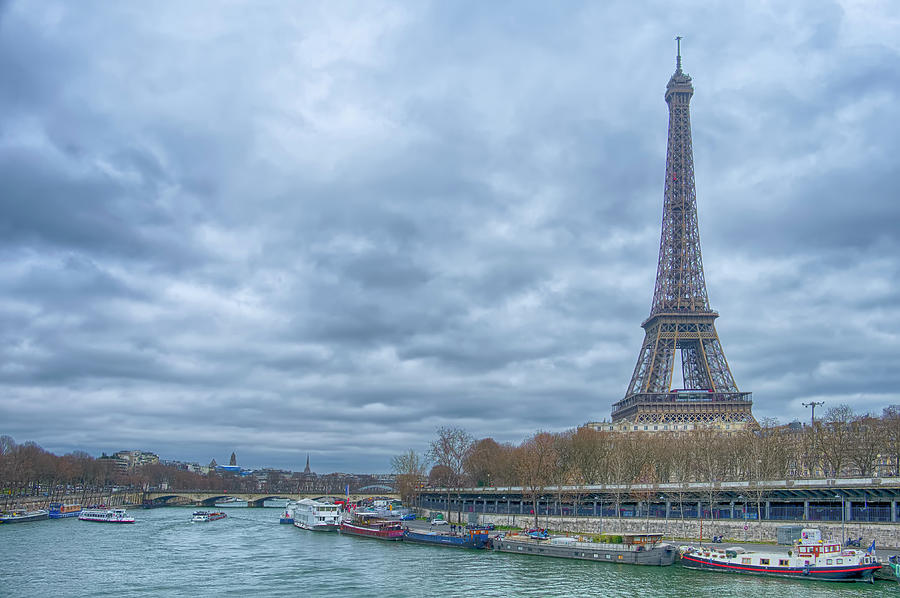 Paris Photograph - Eiffel Tower And Seine In Paris by Cora Niele