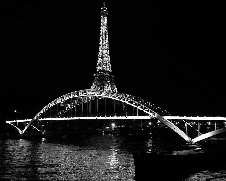 Eiffel Tower At Night 7bw Photograph by Andrew Fare