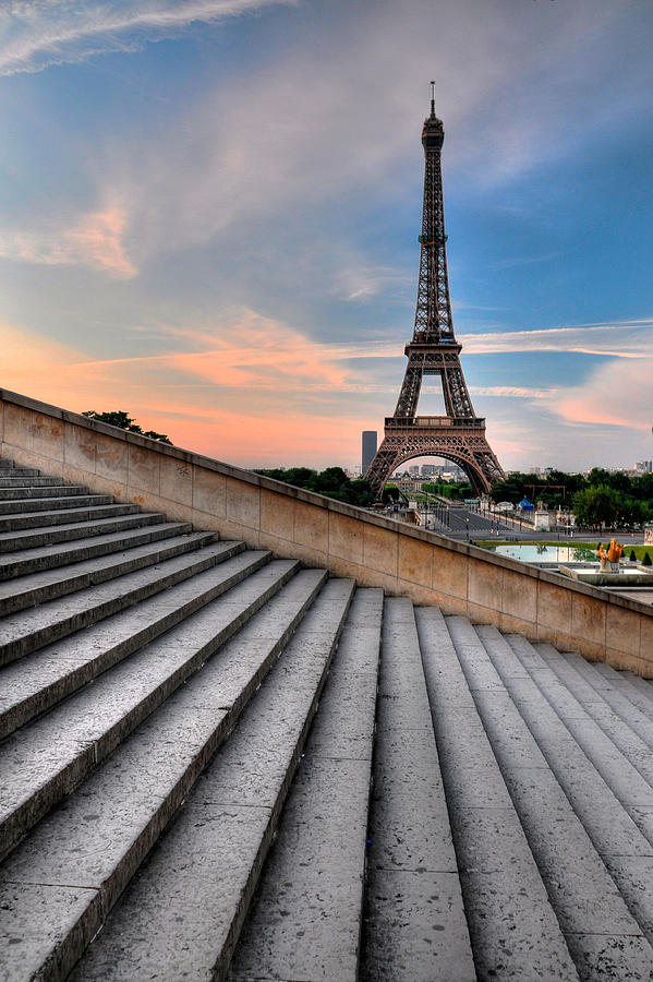 Eiffel Tower Photograph - Eiffel Tower At Sunrise, Paris by Romain Villa Photographe