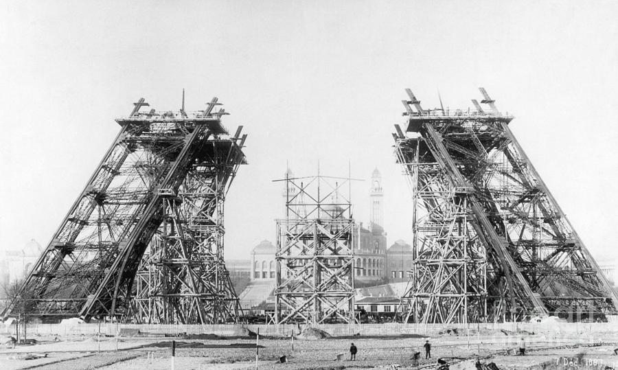 Eiffel Tower In Early Construction Photograph by Bettmann