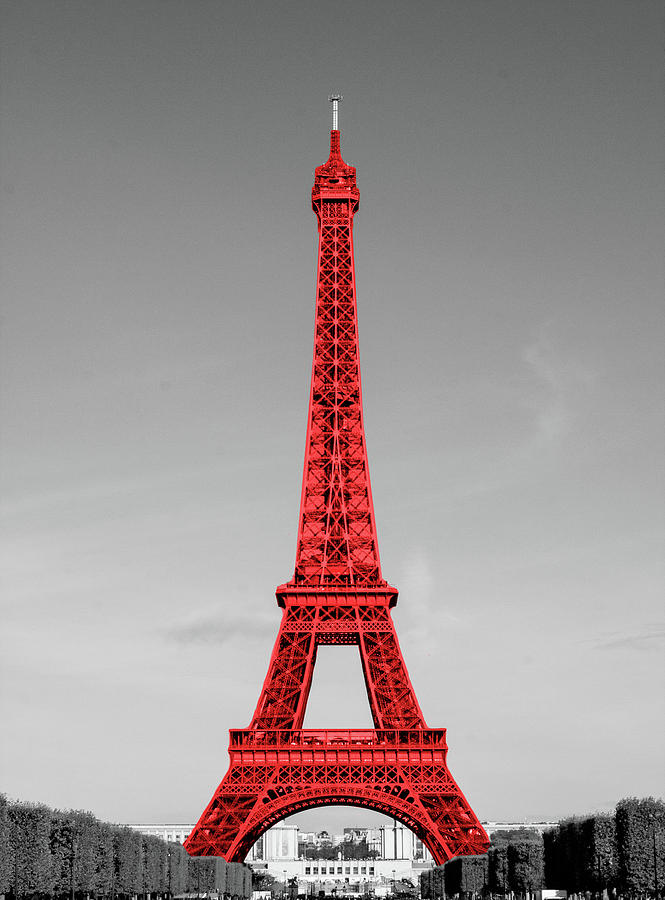 Eiffel Tower In Red Painting by Emily Navas - Fine Art America