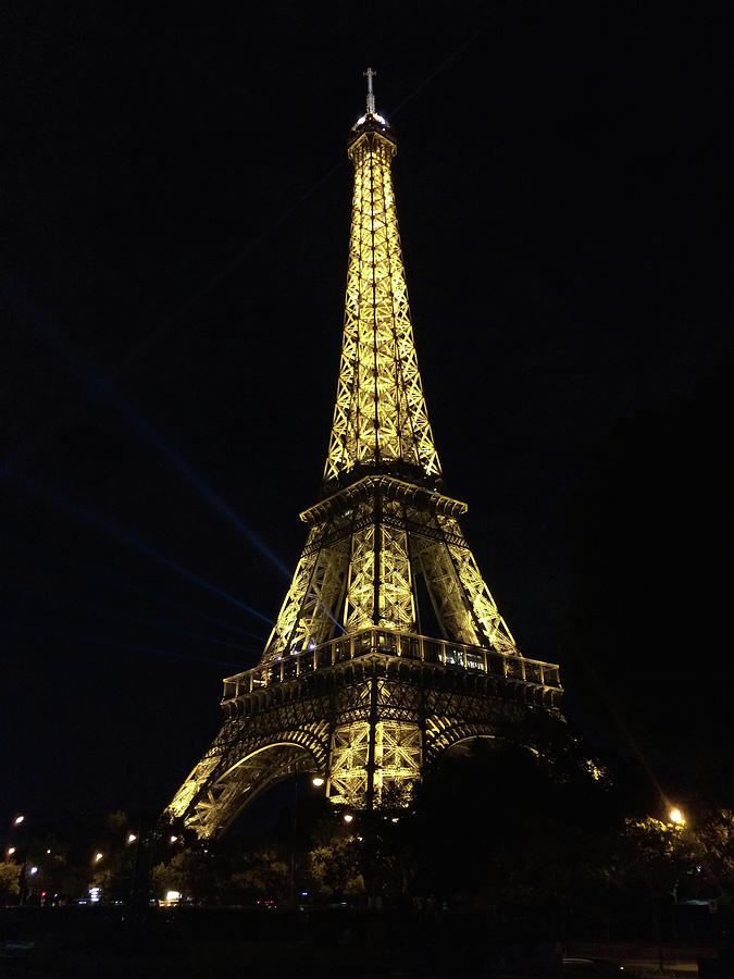 Paris Digital Art - Eiffel Tower Night View by Jessica Putnam