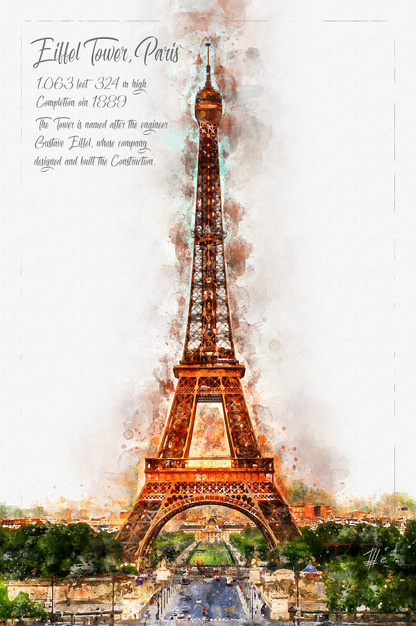 Eiffel Tower, Paris, Aquarell Painting by Raceman Decker - Fine Art America