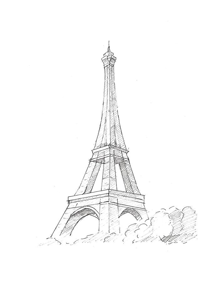 Eiffel Tower Sketch Drawing by Stephanie K Johnson Pixels