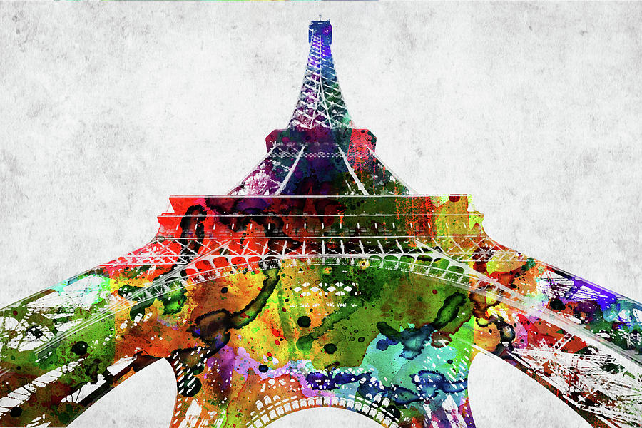 Eiffel Tower watercolor on grey paper Digital Art by Mihaela Pater ...