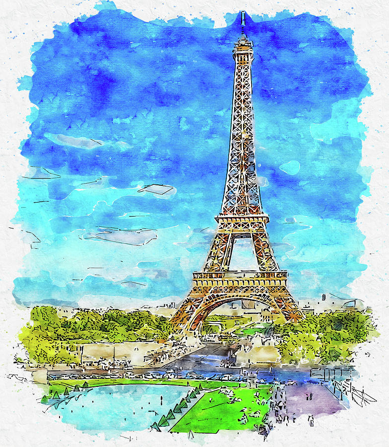 Eiffel Watercolor Painting by Yudis Tira - Fine Art America