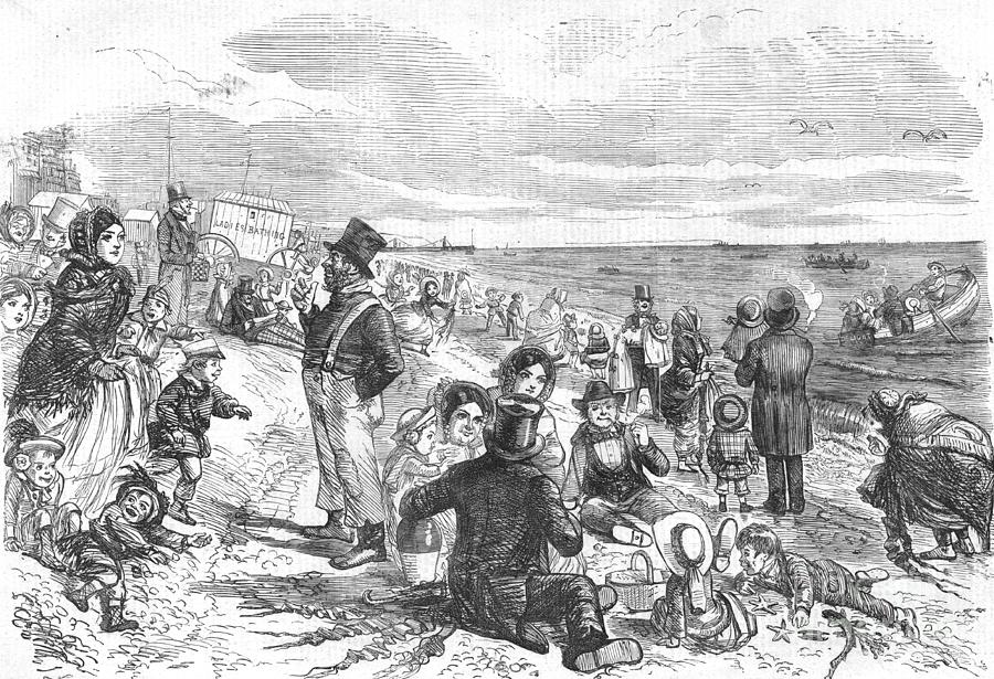 Eight Hours At The Sea-side Drawing by Print Collector