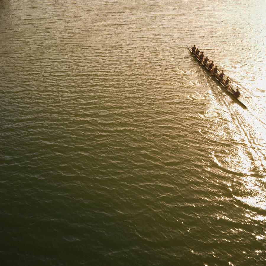 Eight Person Rowing Team In Shell With Photograph by David Madison Eight Person Rowing Team In Shell With Photograph by David Madison