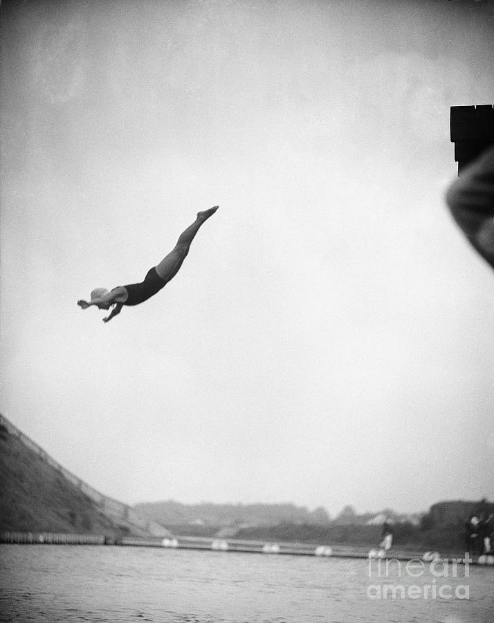 Eileen Riggin Diving At Olympics Photograph by Bettmann