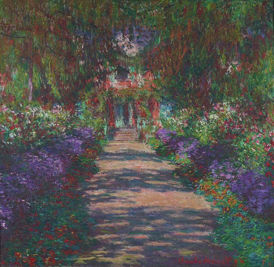 Claude Monet Painting - Eine Allee In Monets Garten In Giverny by Claude Monet