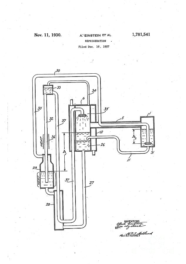 Einstein-szilard Fridge Patent Photograph by Us National Archives/science Photo Library