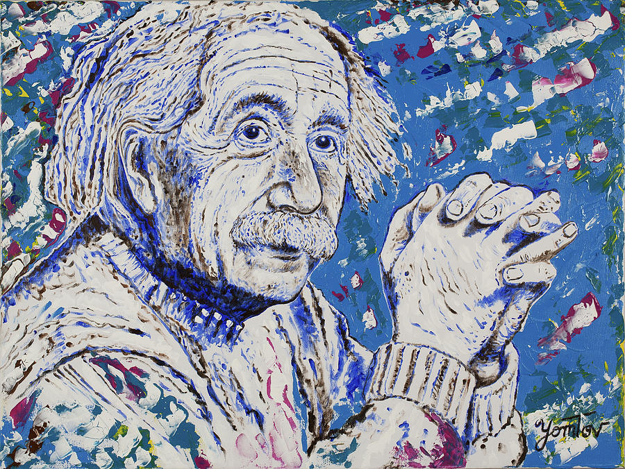 Einstein Painting by Yom Tov Blumenthal