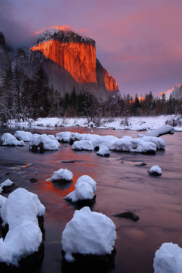 El Capitan winter sunset at Yosemite National Park Photograph by Jetson Nguyen