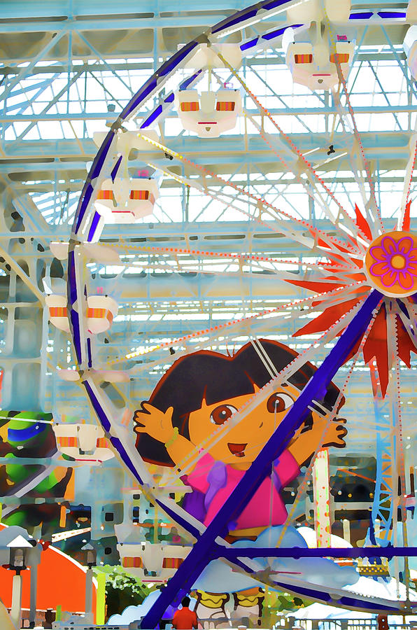El Circulo de Cielo Ferris Wheel Painting by Jeelan Clark