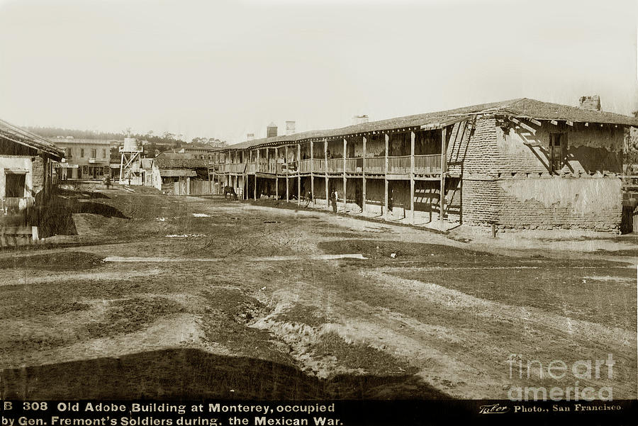 Monterey Photograph - El Cuartel, Monterey, Monterey County, CA.  circa 1880 by Monterey County Historical Society