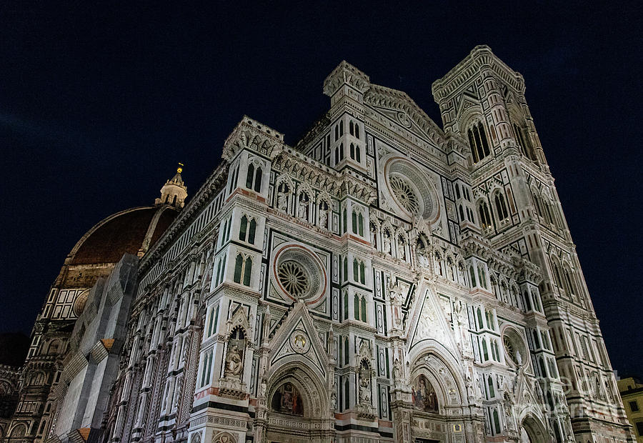 el Duomo The Cathedral of Florence Italy Night Photograph by Wayne Moran
