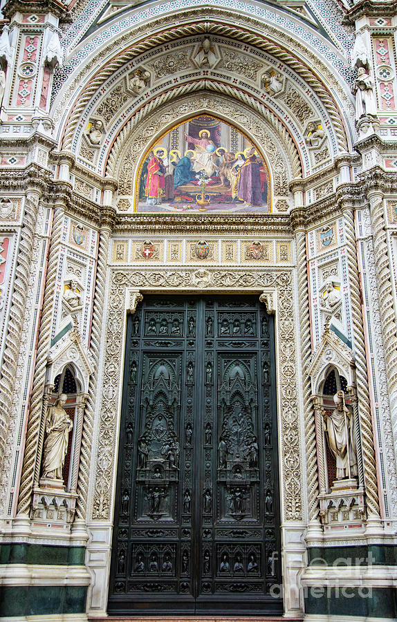 el Duomo The Florence Italy Cathedral Main Door Photograph by Wayne Moran