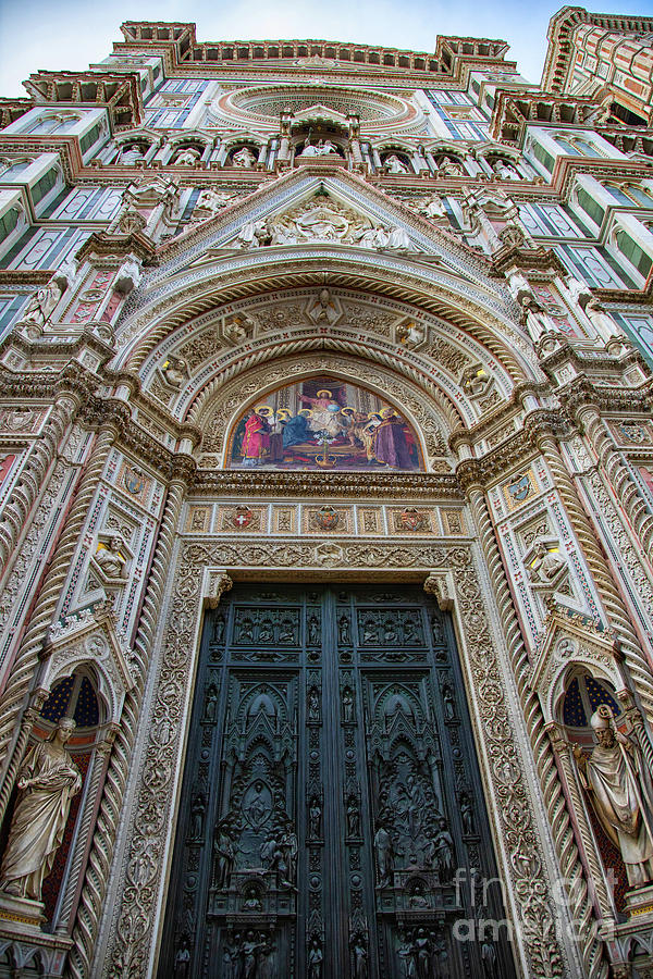 el Duomo The Florence Italy Cathedral Main Entrance Details Photograph by Wayne Moran