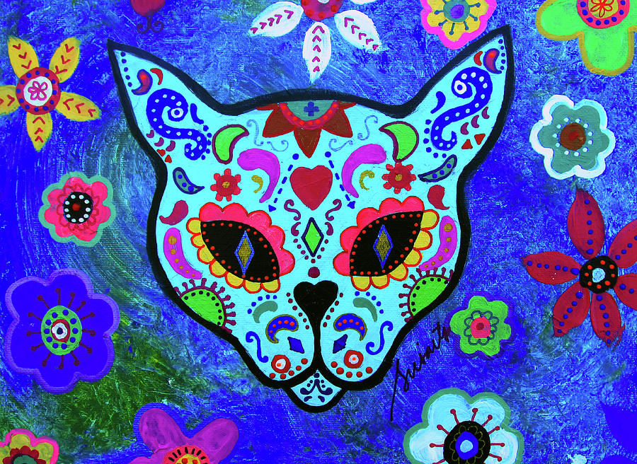 Flower Painting - El Gato Face Meow by Prisarts