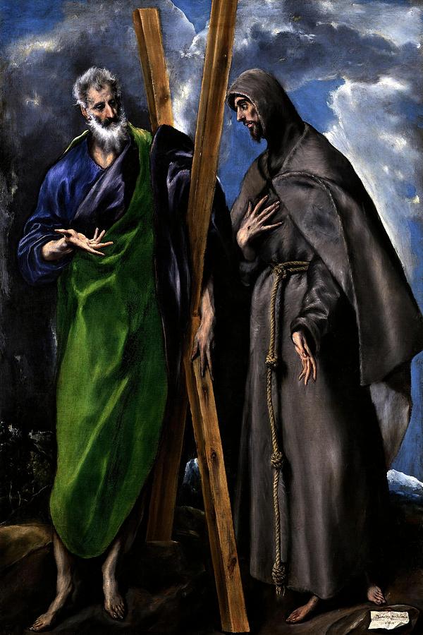 El Greco / Saint Andrew and Saint Francis, ca. 1595, Spanish School, Oil on canvas. Painting by El Greco -1541-1614-