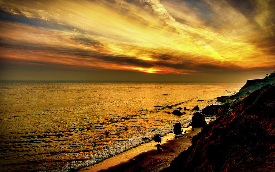 El Matador Beach Sunset Photograph by Gene Parks