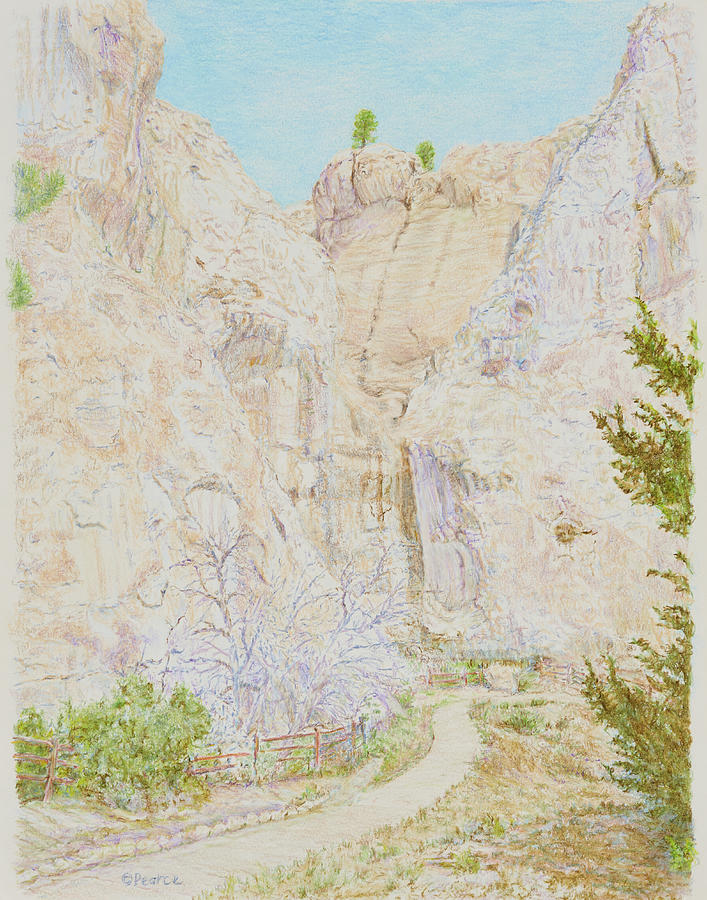 El Morro Cliffs Drawing by Edward Pearce