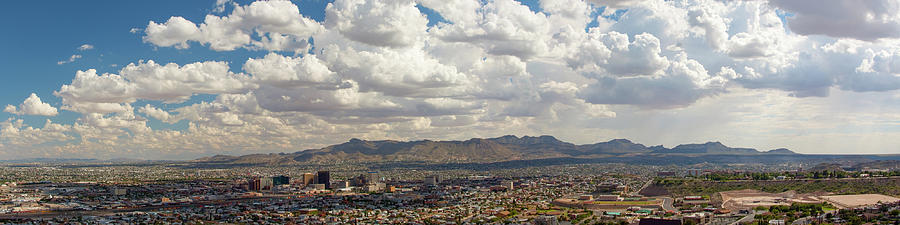 El Paso Dowtown Panoramic Photograph by Photography By Steven R. Green