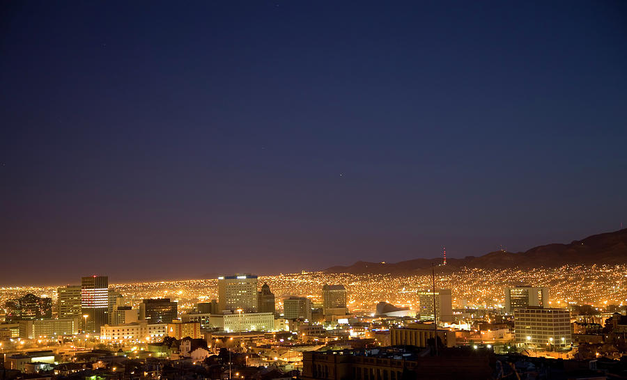 El Paso Skyline At Night Photograph by Vallariee