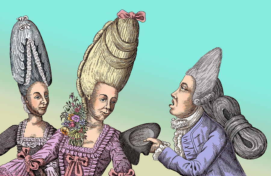 Elaborate Hairstyles, Wigs, 1773 Photograph by Science Source