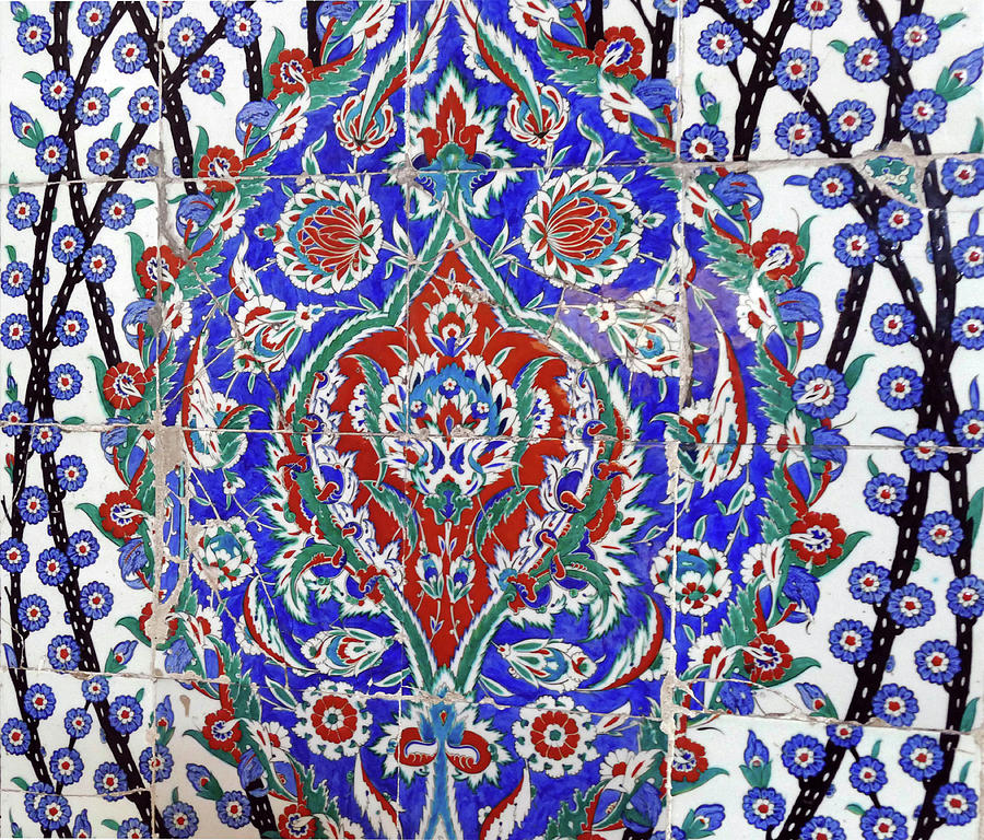 Elaborate Iznik mosaic tile work Photograph by Steve Estvanik