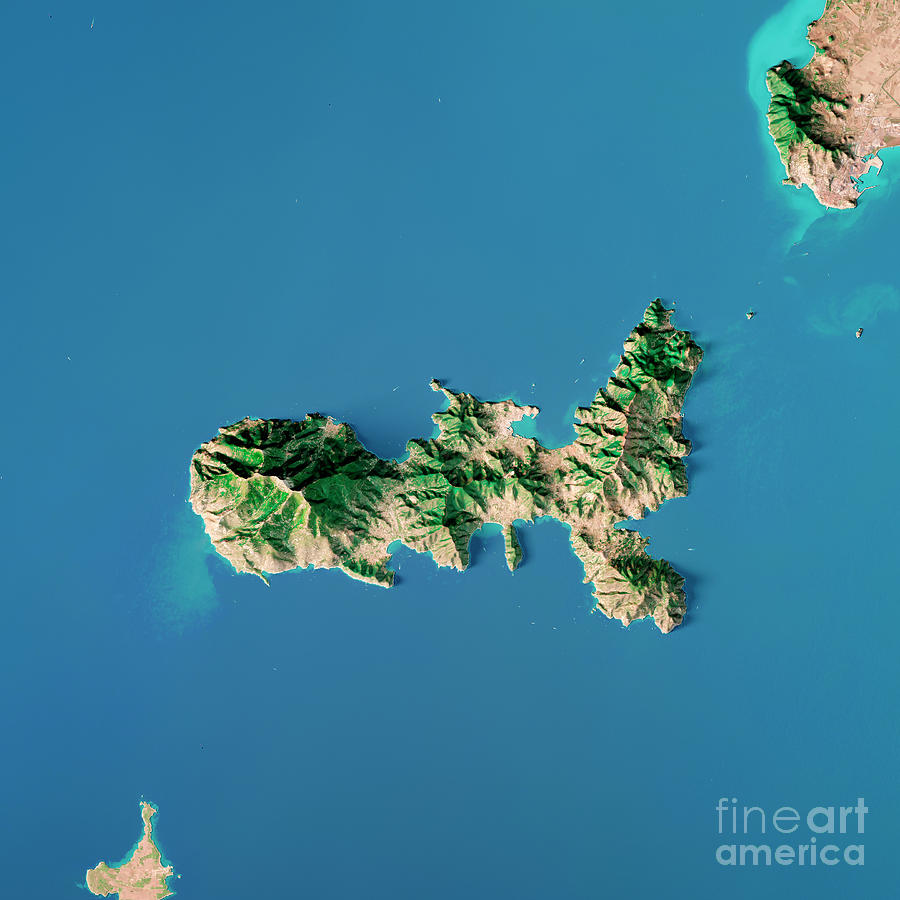 Lengtegraad gewoon bewondering Elba Island Italy Topographic Map Top View Aug 2018 Digital Art by Frank  Ramspott