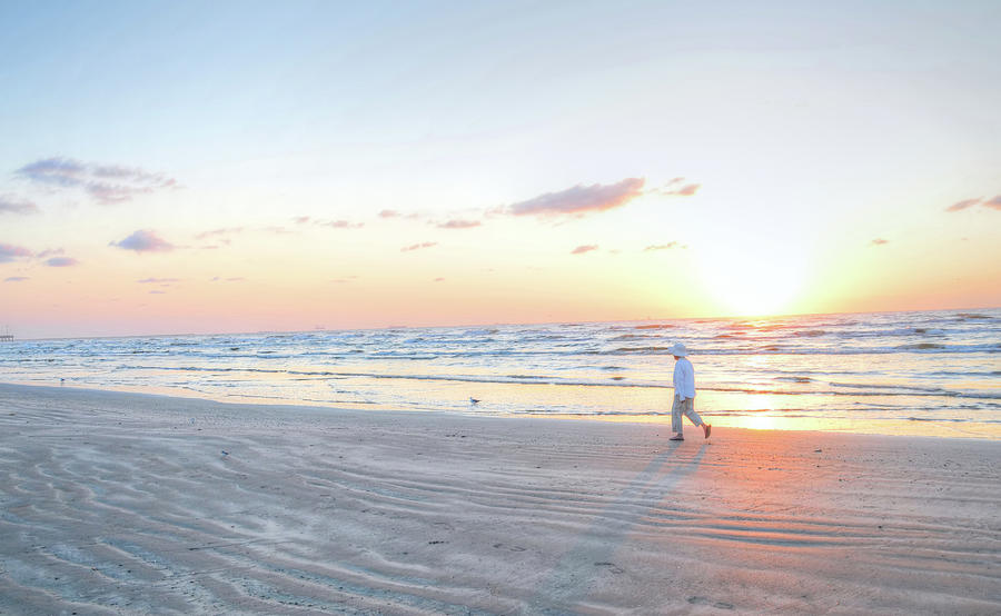 Elderly Lady Taking Morning Walk On Photograph by Ronnie Wiggin - Fine ...