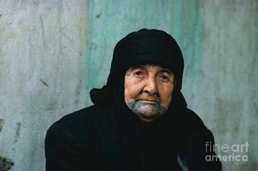 Elderly Palestinian Woman With Tattoo Photograph by Bettmann
