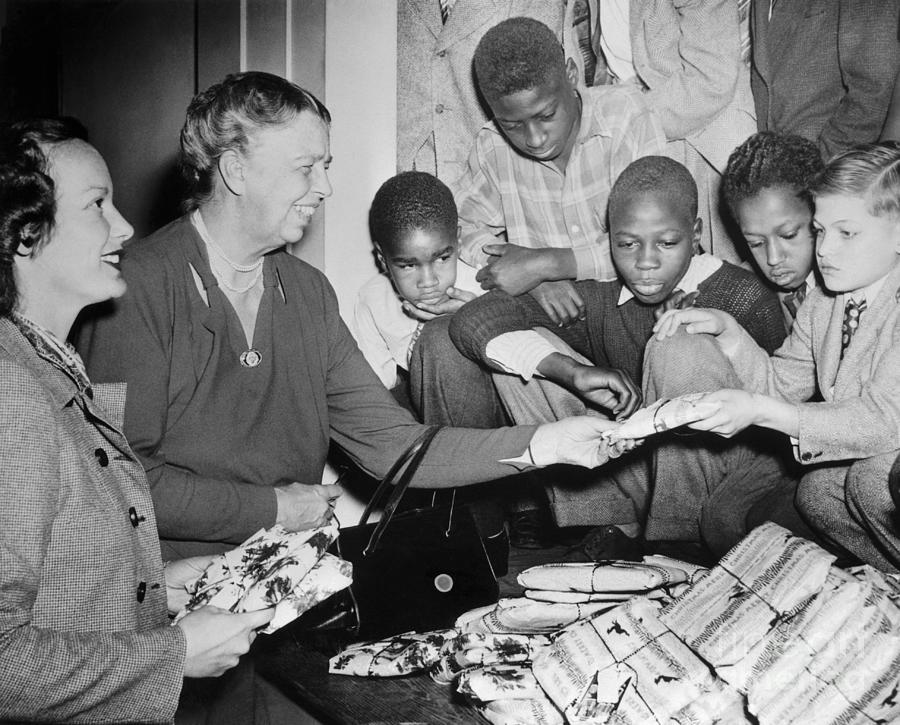 Eleanor Roosevelt Handing Out Presents Photograph by Bettmann