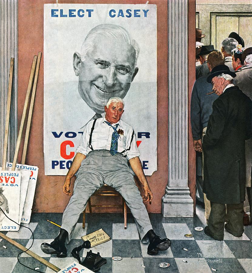 elect Casey Or defeated Candidate Painting by Norman Rockwell