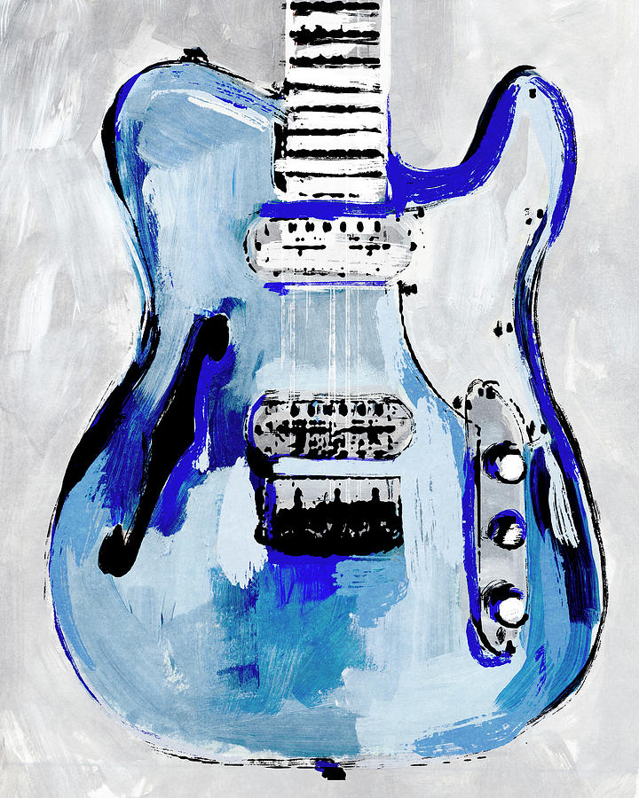 Music Painting - Electric Blues Iv by Annie Warren